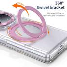 For Honor Magic V3 Integrated Ice-feel High-transparency 360-Degree Rotating Stand MagSafe Folding Phone Case(Pink) - 2