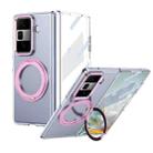 For Honor Magic Vs3 Integrated Ice-feel High-transparency 360-Degree Rotating Stand MagSafe Folding Phone Case(Pink) - 1