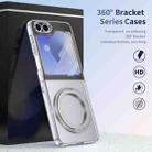 For Samsung Galaxy Z Flip6 5G Integrated Ice-feel High-transparency 360-Degree Rotating Stand MagSafe Folding Phone Case(Silver) - 2