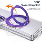 For Samsung Galaxy Z Fold5 5G Integrated Ice-feel High-transparency 360-Degree Rotating Stand MagSafe Folding Phone Case(Violet) - 3