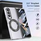 For Samsung Galaxy Z Fold4 5G Integrated Ice-feel High-transparency 360-Degree Rotating Stand MagSafe Folding Phone Case(Black) - 2