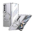 For Samsung Galaxy Z Fold3 5G Integrated Ice-feel High-transparency 360-Degree Rotating Stand MagSafe Folding Phone Case(Silver) - 1