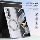 For Samsung Galaxy Z Fold3 5G Integrated Ice-feel High-transparency 360-Degree Rotating Stand MagSafe Folding Phone Case(Silver) - 2