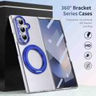 For Samsung Galaxy Z Fold7 5G Integrated Ice-feel High-transparency 360-Degree Rotating Stand MagSafe Folding Phone Case(Blue) - 2