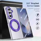 For Samsung Galaxy Z Fold7 5G Integrated Ice-feel High-transparency 360-Degree Rotating Stand MagSafe Folding Phone Case(Violet) - 2