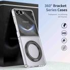 For Samsung Galaxy Z Flip7 5G Integrated Ice-feel High-transparency 360-Degree Rotating Stand MagSafe Folding Phone Case(Black) - 2