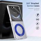 For Samsung Galaxy Z Flip7 5G Integrated Ice-feel High-transparency 360-Degree Rotating Stand MagSafe Folding Phone Case(Blue) - 2
