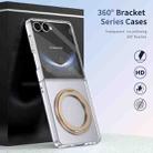 For Samsung Galaxy Z Flip7 5G Integrated Ice-feel High-transparency 360-Degree Rotating Stand MagSafe Folding Phone Case(Desert Gold) - 2