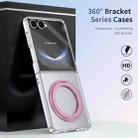 For Samsung Galaxy Z Flip7 5G Integrated Ice-feel High-transparency 360-Degree Rotating Stand MagSafe Folding Phone Case(Pink) - 2