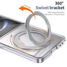 For Samsung Galaxy Z Flip7 5G Integrated Ice-feel High-transparency 360-Degree Rotating Stand MagSafe Folding Phone Case(Silver) - 3