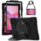 For Lenovo Tab 10.1 2025 / ZhaoYang K10c Silicone Hybrid PC Tablet Case with Holder & Shoulder Strap(Black) - 1