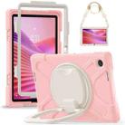 For Lenovo Tab 10.1 2025 / ZhaoYang K10c Silicone Hybrid PC Tablet Case with Holder & Shoulder Strap(Pink) - 1