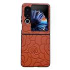 For ZTE nubia Flip2 Impression Camellia Pattern Protective Phone Case(Brown) - 1