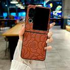 For ZTE nubia Flip2 Impression Camellia Pattern Protective Phone Case(Brown) - 2