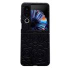 For ZTE nubia Flip2 Impression Camellia Pattern Protective Phone Case(Black) - 1