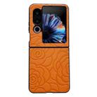 For ZTE nubia Flip2 Impression Camellia Pattern Protective Phone Case(Orange) - 1