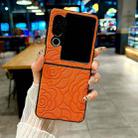 For ZTE nubia Flip2 Impression Camellia Pattern Protective Phone Case(Orange) - 2