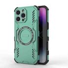 For iPhone 16 Pro Max Butterfly Armor MagSafe Magnetic Ring Shockproof Phone Case(Light Green) - 1