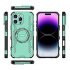 For iPhone 16 Pro Max Butterfly Armor MagSafe Magnetic Ring Shockproof Phone Case(Light Green) - 3