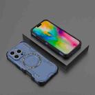 For iPhone 16 Pro Butterfly Armor MagSafe Magnetic Ring Shockproof Phone Case(Blue) - 2