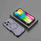 For iPhone 16 Pro Butterfly Armor MagSafe Magnetic Ring Shockproof Phone Case(Purple) - 2