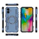For iPhone 16 Plus Butterfly Armor MagSafe Magnetic Ring Shockproof Phone Case(Blue) - 3