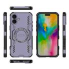 For iPhone 16 Plus Butterfly Armor MagSafe Magnetic Ring Shockproof Phone Case(Purple) - 3