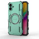 For iPhone 16 Plus Butterfly Armor MagSafe Magnetic Ring Shockproof Phone Case(Light Green) - 1
