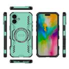 For iPhone 16 Plus Butterfly Armor MagSafe Magnetic Ring Shockproof Phone Case(Light Green) - 3