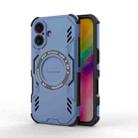 For iPhone 16 Butterfly Armor MagSafe Magnetic Ring Shockproof Phone Case(Blue) - 1