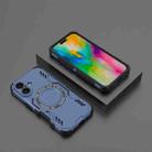 For iPhone 16 Butterfly Armor MagSafe Magnetic Ring Shockproof Phone Case(Blue) - 2