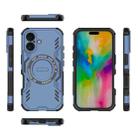 For iPhone 16 Butterfly Armor MagSafe Magnetic Ring Shockproof Phone Case(Blue) - 3