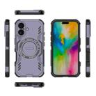 For iPhone 16 Butterfly Armor MagSafe Magnetic Ring Shockproof Phone Case(Purple) - 3