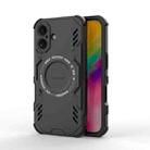 For iPhone 16 Butterfly Armor MagSafe Magnetic Ring Shockproof Phone Case(Black) - 1