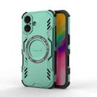For iPhone 16 Butterfly Armor MagSafe Magnetic Ring Shockproof Phone Case(Light Green) - 1