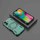 For iPhone 16 Butterfly Armor MagSafe Magnetic Ring Shockproof Phone Case(Light Green) - 2