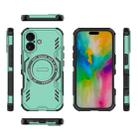 For iPhone 16 Butterfly Armor MagSafe Magnetic Ring Shockproof Phone Case(Light Green) - 3