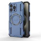 For iPhone 15 Pro Max Butterfly Armor MagSafe Magnetic Ring Shockproof Phone Case(Blue) - 1