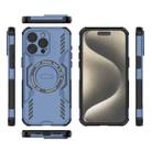 For iPhone 15 Pro Max Butterfly Armor MagSafe Magnetic Ring Shockproof Phone Case(Blue) - 3