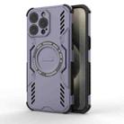 For iPhone 15 Pro Max Butterfly Armor MagSafe Magnetic Ring Shockproof Phone Case(Purple) - 1
