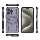 For iPhone 15 Pro Max Butterfly Armor MagSafe Magnetic Ring Shockproof Phone Case(Purple) - 3