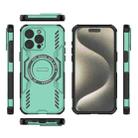 For iPhone 15 Pro Max Butterfly Armor MagSafe Magnetic Ring Shockproof Phone Case(Light Green) - 3