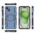 For iPhone 15 Plus Butterfly Armor MagSafe Magnetic Ring Shockproof Phone Case(Blue) - 3