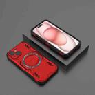 For iPhone 15 Butterfly Armor MagSafe Magnetic Ring Shockproof Phone Case(Red) - 2