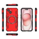For iPhone 15 Butterfly Armor MagSafe Magnetic Ring Shockproof Phone Case(Red) - 3