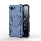 For iPhone 16e Butterfly Armor MagSafe Magnetic Ring Shockproof Phone Case(Blue) - 1
