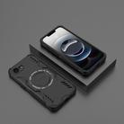 For iPhone 16e Butterfly Armor MagSafe Magnetic Ring Shockproof Phone Case(Black) - 2