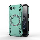 For iPhone 16e Butterfly Armor MagSafe Magnetic Ring Shockproof Phone Case(Light Green) - 1