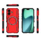 For iPhone 17 Butterfly Armor MagSafe Magnetic Ring Shockproof Phone Case(Red) - 3