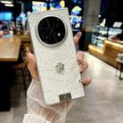 For OPPO Find N5 3D Camellia Plaid Fabric Phone Case(White) - 2